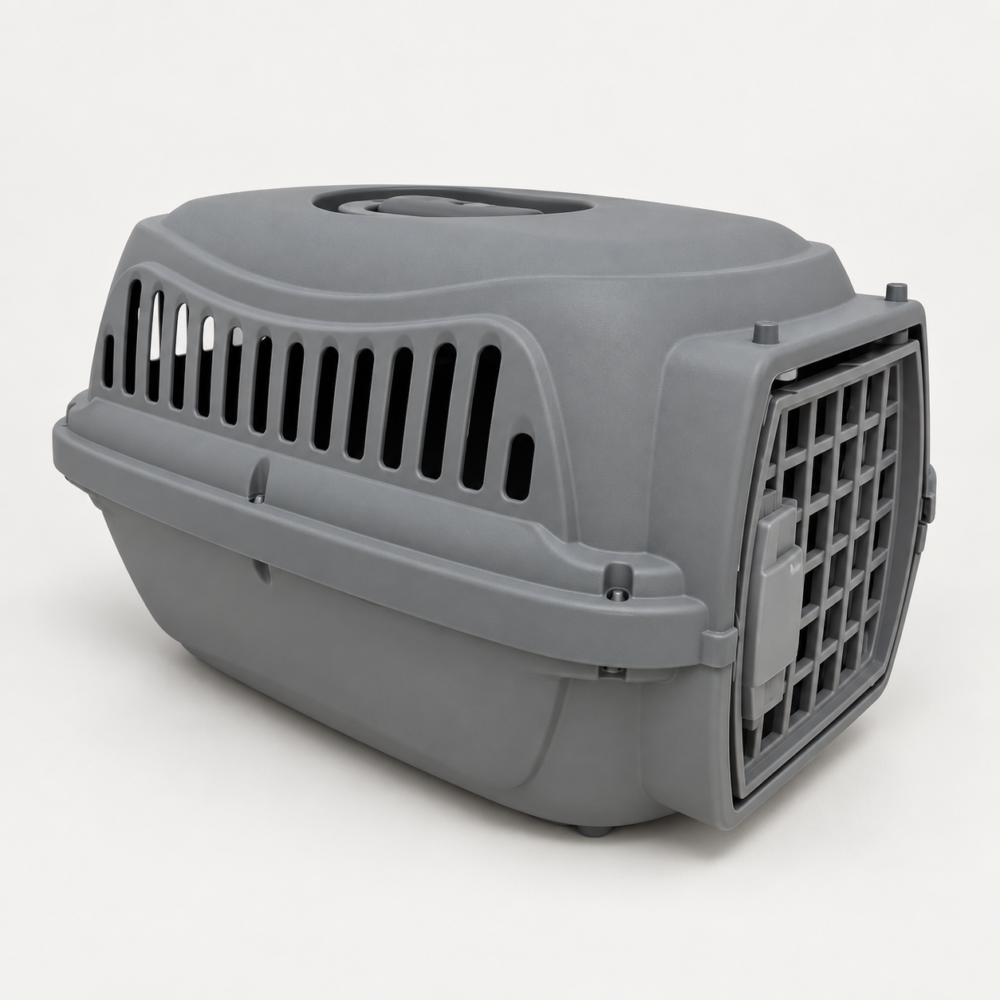 Petelier Essentials - Pet Travel Box - Ovale 55x32x49 gey